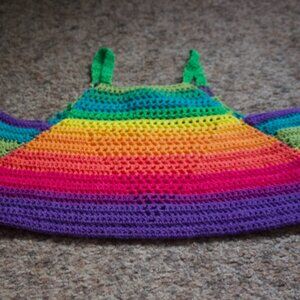 Crocheted Rainbow Crop Tank